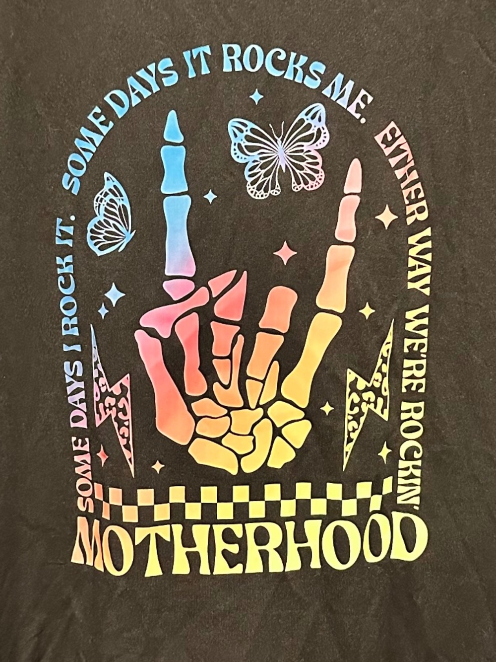 3X small fit! MOTHERHOOD ROCKS FUNNY Silky stretch top like leggings SPORTY 2X